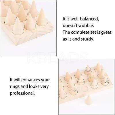 Wood Finger Ring Stand RDIS-WH0009-005C-1