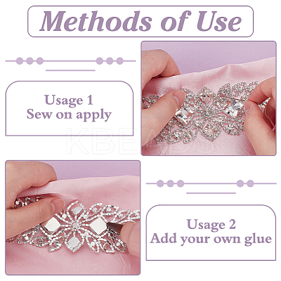 Glass Rhinestone Collar Decoration DIY-WH0061-011S-1