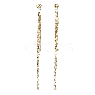 Brass Tassel Chain Drop Earrings for Women EJEW-JE05745-1