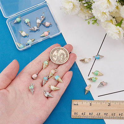 24Pcs 8 Styles Zinc Alloy Enamel Pendants FIND-AR0006-09-1