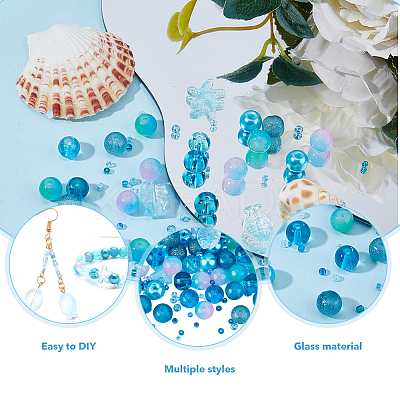 3 Bags Glass Beads GLAA-DC0001-37B-1