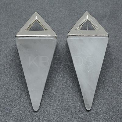 Natural Quartz Crystal Pendants KK-E757-D-02P-1