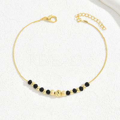 Gold Plated Brass Beads Anklets for Women YN6291-7-1