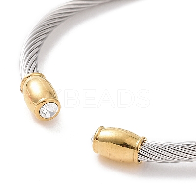 Trendy Women's 304 Stainless Steel Torque Bangles BJEW-N225-72P-1
