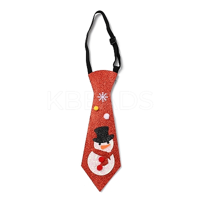 Chistmas Theme Non-woven Fabrics Necktie AJEW-L092-A02-1