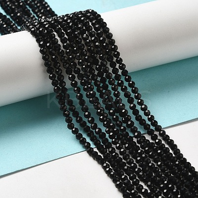 Natural Black Onyx Beads Strands G-K020-3mm-30-1