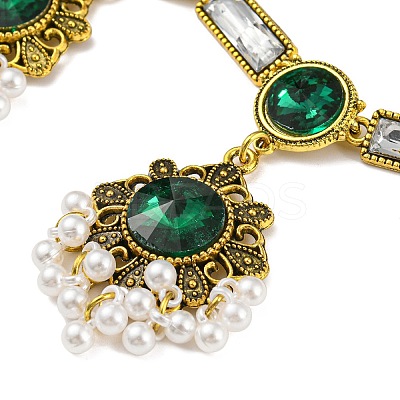 Bohemia Style Alloy Flower Jewelry Set SJEW-H076-03AG-1