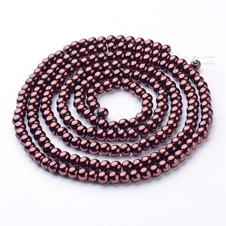 Glass Pearl Beads Strands HY-4D-B40-1