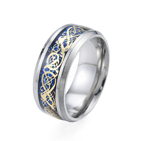 Non-Tarnish Bling 201 Stainless Steel Plain Band Ring for Women RJEW-N043-02P-1