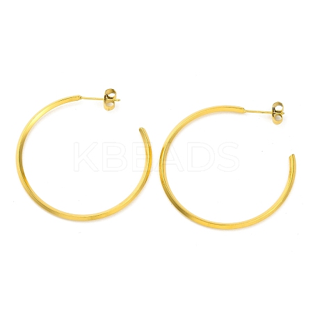 Ion Plating(IP) 304 Stainless Steel Ring Stud Earrings EJEW-K295-01A-G-1