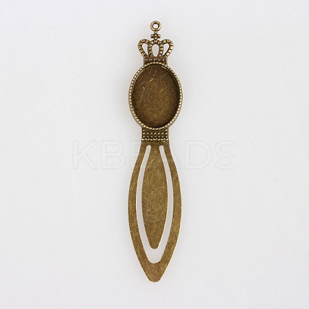 Antique Bronze Iron Bookmark Cabochon Settings PALLOY-N0084-14AB-NF-1