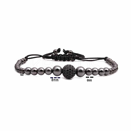 Synthetic Non-magnetic Hematite Braided Bead Bracelets KJ6464-3-1