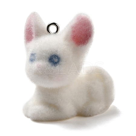 Flocky Resin Pendants RESI-E059-08B-1