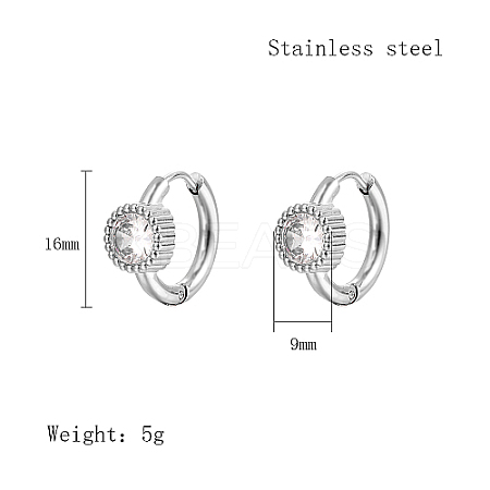 Cubic Zirconia Hoop Earrings VX9431-09-1