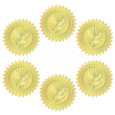 12 Sheets Self Adhesive Gold Foil Embossed Stickers DIY-WH0451-022-1