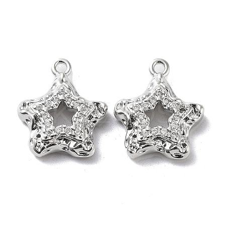 Rack Plating Brass Micro Pave Cubic Zirconia Pendants KK-K333-88P-1