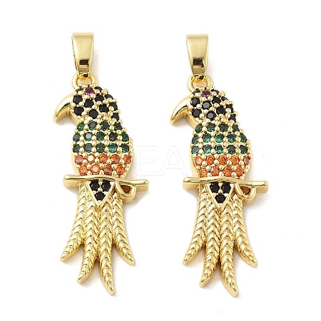 Brass Micro Pave Cubic Zirconia Pendants KK-M325-17A-G-1