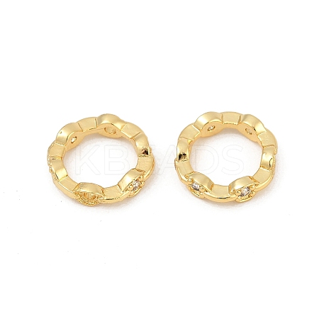 Brass Clear Cubic Zirconia Bead Frame KK-D375-33G-01-1