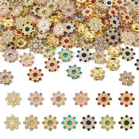 260Pcs 13 Style CCB Plastic with Rhinestones Cabochons FIND-CW0001-10-1