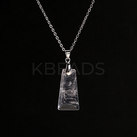 Natural Quartz Crystal Trapezoid Pendant Necklaces PW-WG52881-04-1