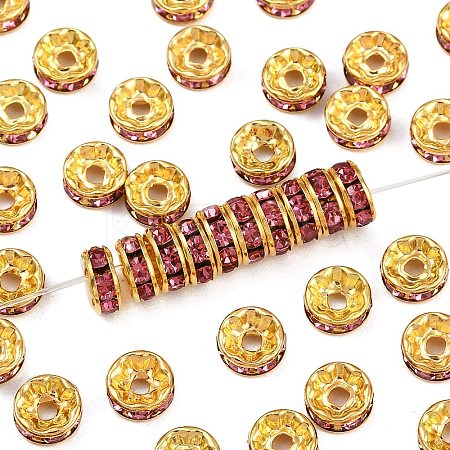 Brass Rhinestone Spacer Beads RB-A014-Z8mm-23G-1