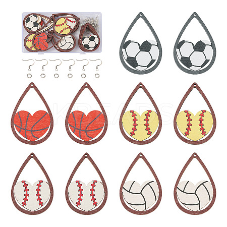 DIY Sport Theme Dangle Earring Making Kits DIY-TA0004-36-1