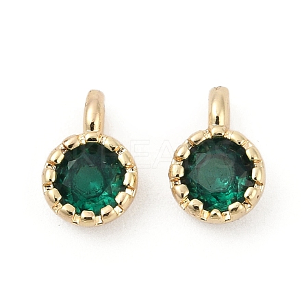 Brass Pave Cubic Zirconia Pendants KK-H204-03KCG-06-1