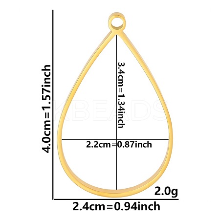 Stainless Steel Open Back Bezel Pendants PW-WGB5BE7-49-1