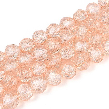 Transparent Crackle Glass Beads Strands GLAA-N053-8mm-09-1