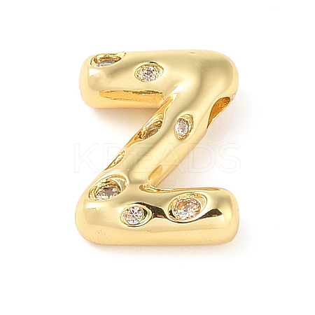 Brass Micro Pave Clear Cubic Zirconia Pendant KK-Z046-01G-Z-1