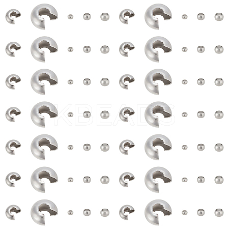 304 Stainless Steel Crimp Beads Covers STAS-UN0011-90P-1
