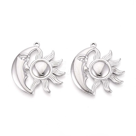 304 Stainless Steel Pendants STAS-T065-09P-1