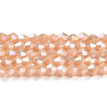 Opaque Solid Color Electroplate Glass Beads Strands GLAA-F029-P4mm-A06-1