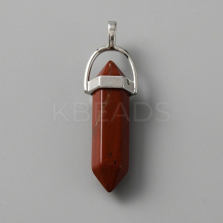 Natural Red Jasper Double Terminal Pointed Pendants LS-G-TAC0001-07A-1