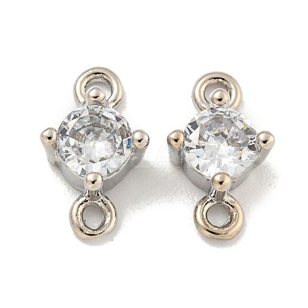 Rack Plating Brass Pave Clear Cubic Zirconia Links KKB-L215-047A-P-1