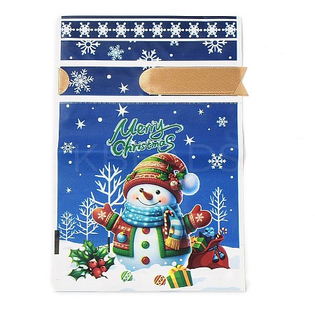 Christmas Snowman Plastic Packing Pouches Drawstring Bags ABAG-Q053-03A-1