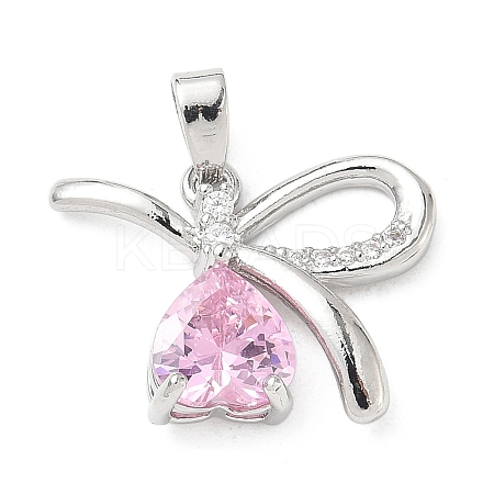 Brass Micro Pave Cubic Zirconia Pendants KK-N254-225P-1