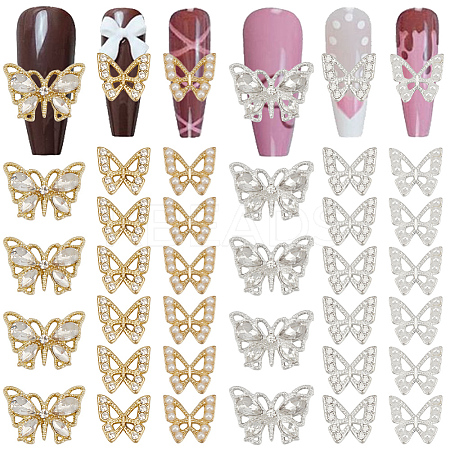 6 Styles Alloy Rhinestone Cabochons FIND-OC0013-52-1