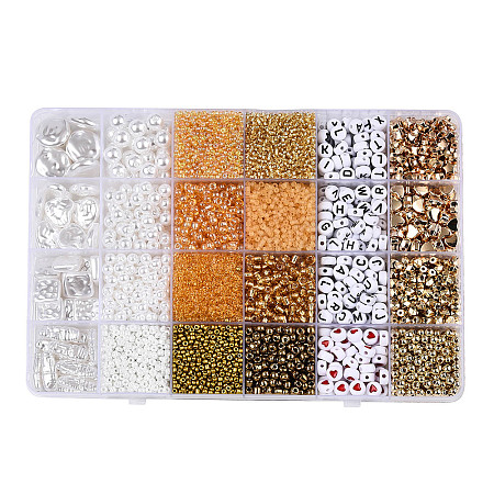 DIY 24 Style Acrylic & ABS Beads Jewelry Making Finding Kit DIY-NB0012-02J-1