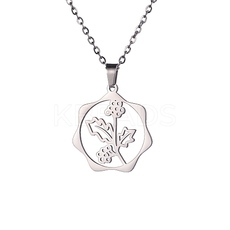 Non-Tarnish 304 Stainless Steel Pendant Necklaces PW-WG57218-09-1