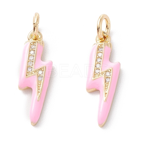 Brass Micro Pave Clear Cubic Zirconia Pendants ZIRC-A019-12G-B-1
