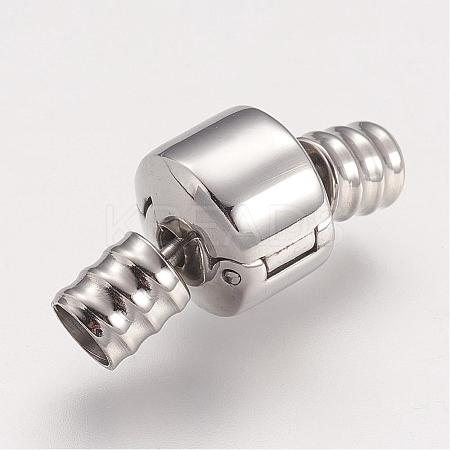Tarnish Resistant 304 Stainless Steel European Clasps with Cord Ends STAS-F083-12P-1