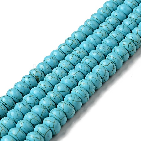 1 Strand Synthetic Turquoise Rondelle Beads Strand X-TURQ-G109-10x6mm-06-1