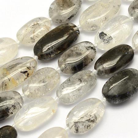 Natural Lodolite Quartz Beads Strands G-G695-14-1