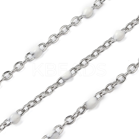 304 Stainless Steel Enamel Link Chains CHS-A015-02P-03-1