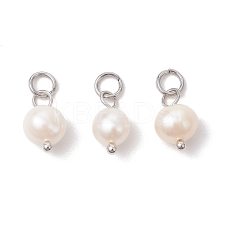 Natural Cultured Freshwater Pearl Two Sides Polished Charms PALLOY-JF04036-03-1
