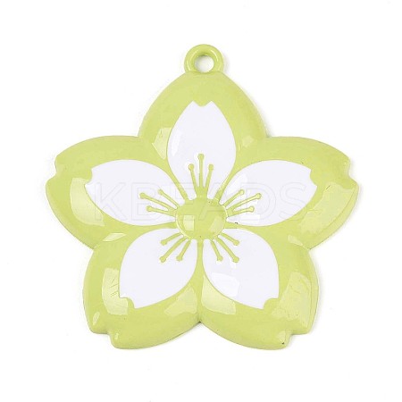 Spray Painted Alloy Big Pendants PALLOY-T092-81D-1