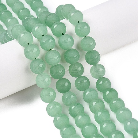 Frosted Natural White Jade Beads Strands G-T138-10mm-209D-1