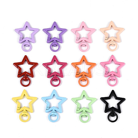 Spray Painted Alloy Swivel Snap Hook Clasps PALLOY-T090-76-1