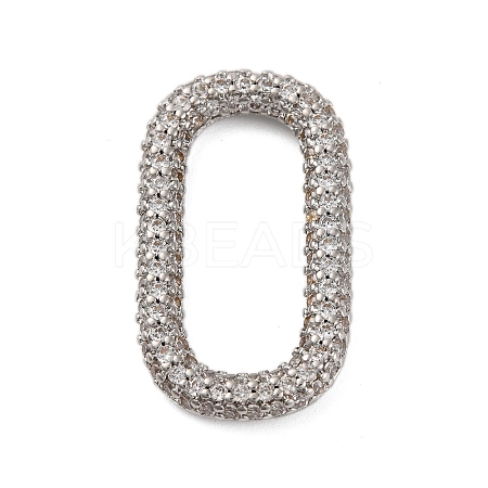 Rack Plating Brass Micro Pave Clear Cubic Zirconia Linking Rings KK-Z070-12P-03-1